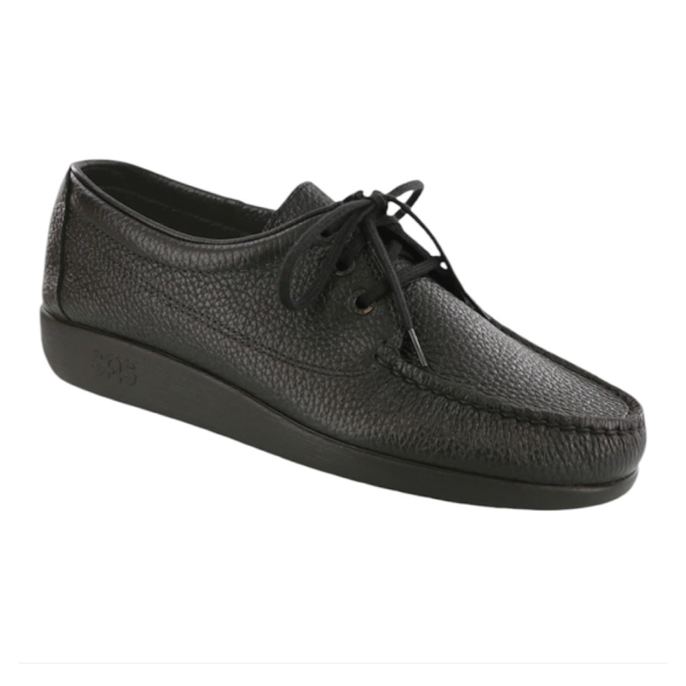 USA SAS Amigo 40 Black Leather Lace Up Shoes MEN'S Size 10M Handsewn Pebbled
